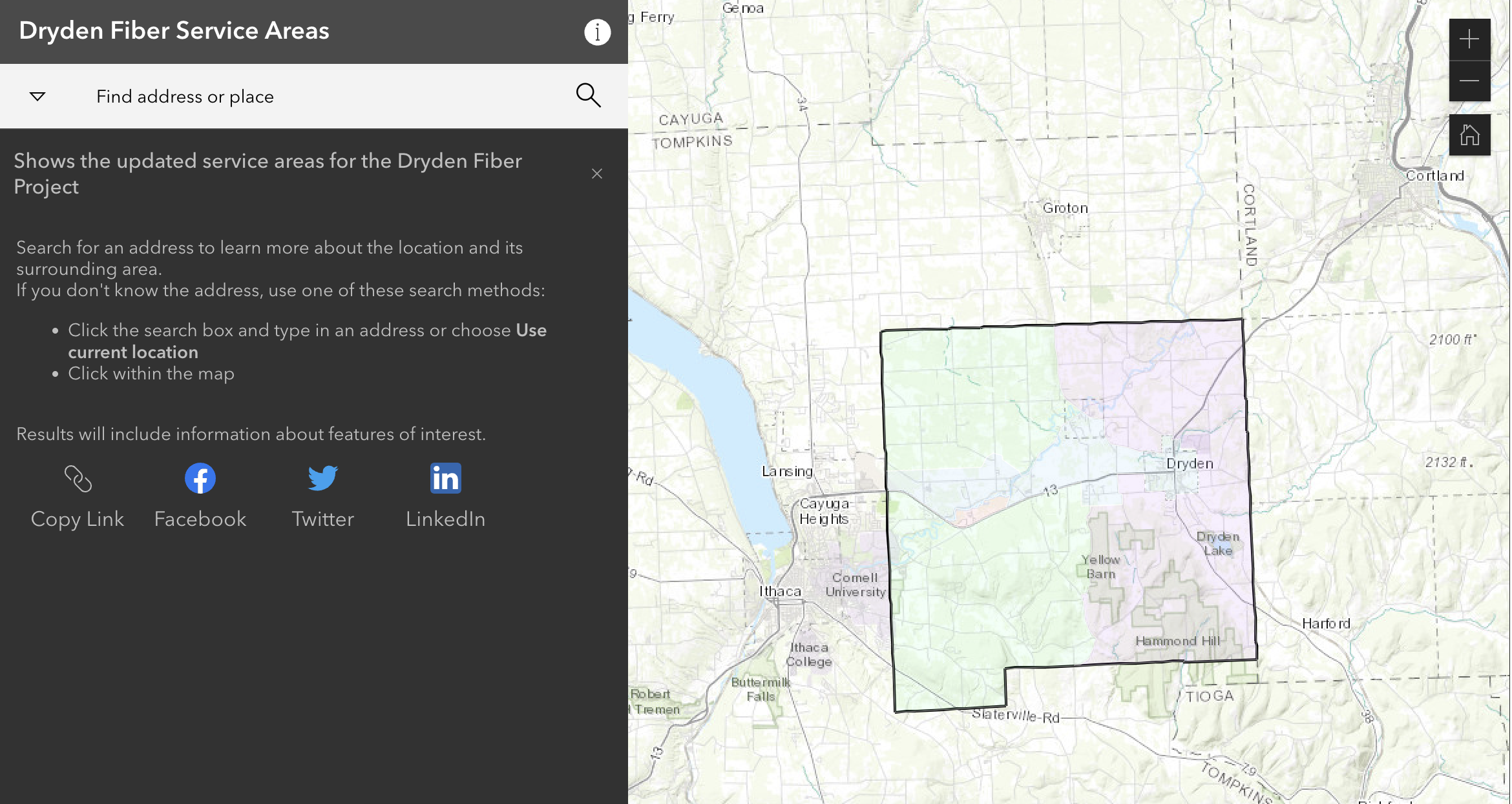 Dryden Fiber Service Areas