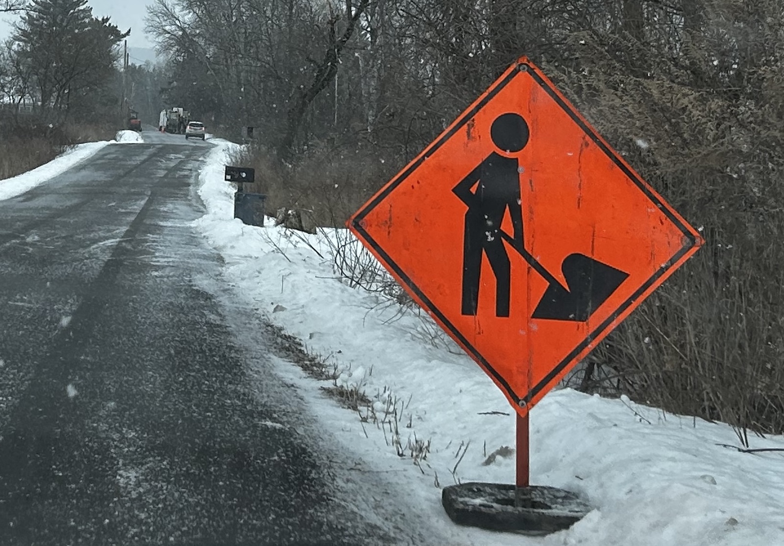 Caution: Construction Ahead Sign
