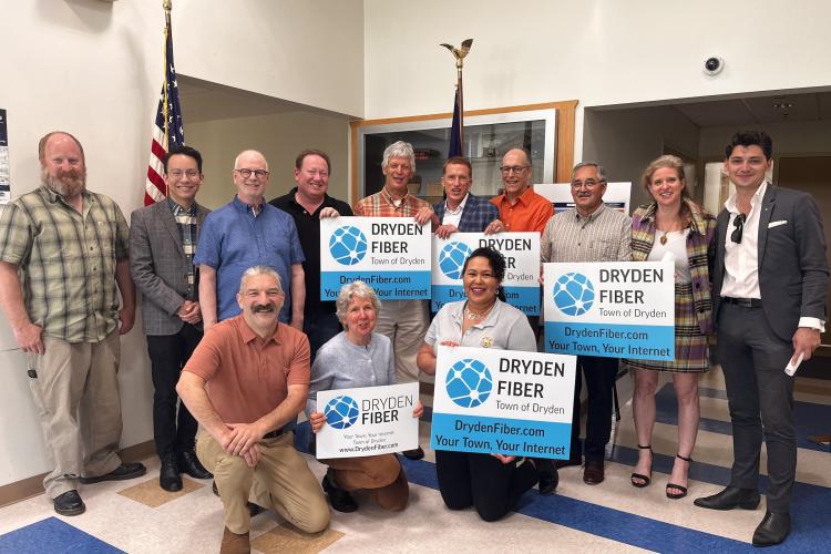 Dryden Fiber, Town of Caroline, Town of Dryden, and Guests at Kick-off Announcement